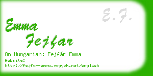 emma fejfar business card